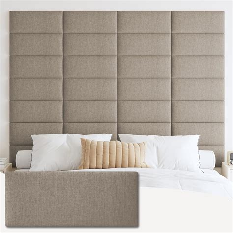 IFNOW Upholstered Wall Mounted Headboard, 3D Soundproof Wall Panels ...