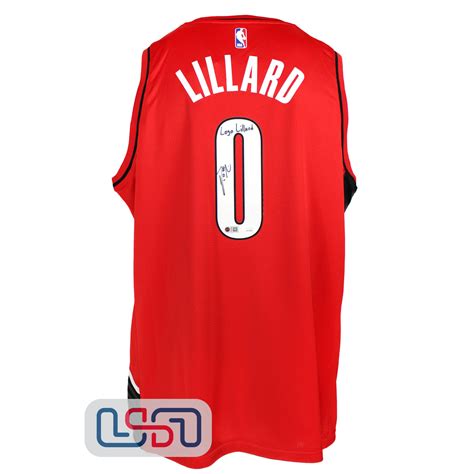 Damian Lillard Signed "Logo Lillard" Blazers Red Swingman Jordan Jersey ...