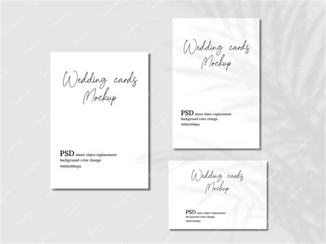 Wedding cards mockup blank card mockup | Premium PSD