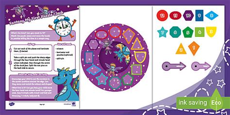 👉 Fantasy My First Puzzle Clock (teacher made) - Twinkl