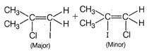 Major product of the reaction is ( CH 3)2 C = CH 2 xrightarrow Icl A