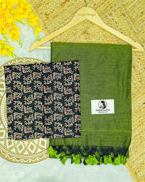 MARUDHANI COMBO (KHBBNN7) - Premium Khadi Saree with Unstitched blouse ...