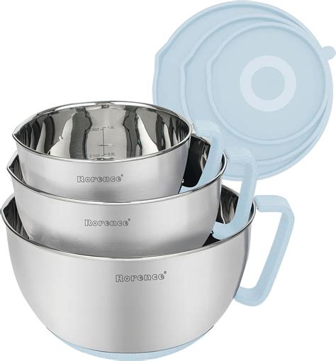 Amazon.com: Rorence Stainless Steel Mixing Bowls Set: Non-Slip Silicone ...