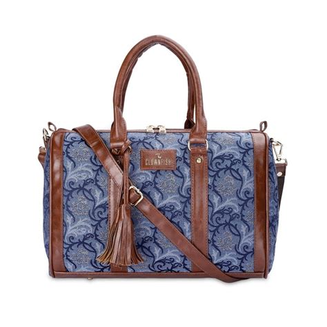 THE CLOWNFISH Lorna Tapestry Fabric & Faux Leather Handbag Sling Bag f ...