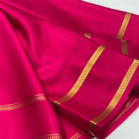 Pure Mysore Silk Saree | Double Line Bentex Border | Raj Silk Villa