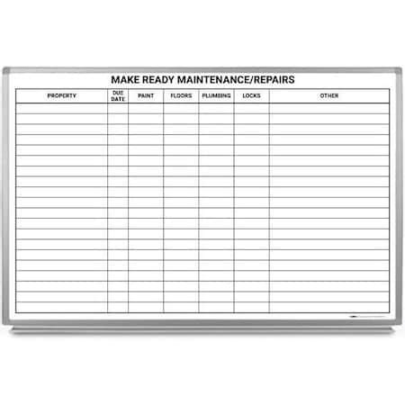 Creative Safety Supply Make Ready Maintenance/Repairs Whiteboard, 60in ...