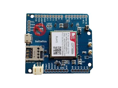 Botletics SIM7000 LTE CAT-M1 NB-IoT Cellular + GPS + Antenna Shield Kit ...