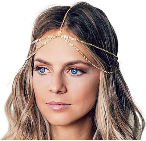 Yean Bohemian Gold Head Chain for Women - Festival Hair India | Ubuy