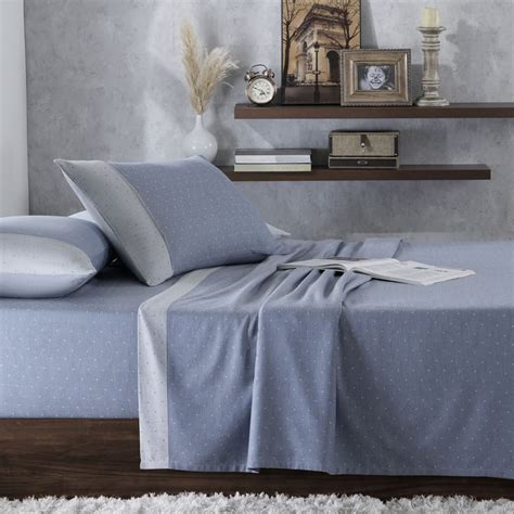 Buy MASPAR Muted Dot Cotton 300TC Woven 3Pcs Super King Bedsheet Set ...