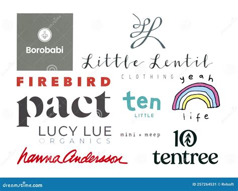 Logos Set of the Sustainable Kids Clothing Brands in 2022, Such As ...