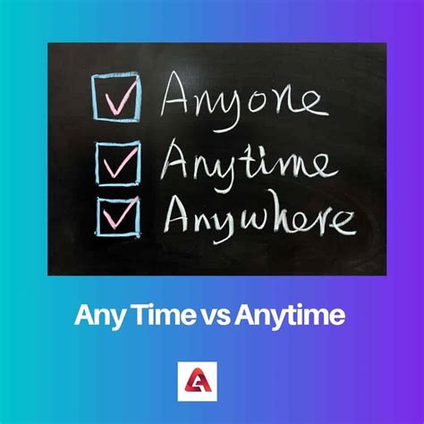 Any Time vs Anytime: Difference and Comparison