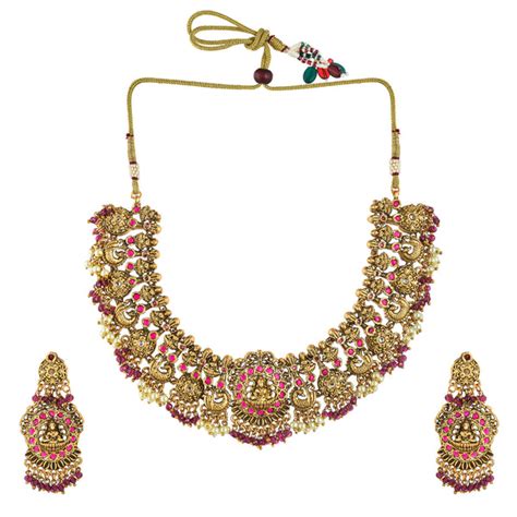 Sparkling Opulence Beaded Gold Toned Jewellery Set – VOYLLA
