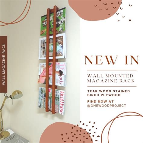 Wooden Wall Mounted Magazine Rack - Wall Magazine Display - Magazine ...
