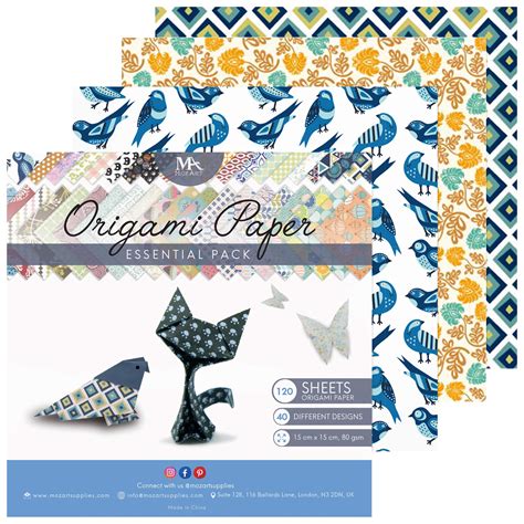 Origami Paper Set - 120 Sheets - Traditional Japanese Folding Papers ...