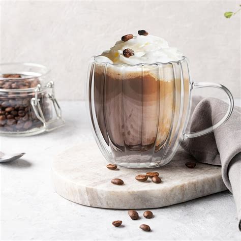 Buy Zephorus Double Walled Insulated Glass Handle Coffee Mugs Set of 1 ...