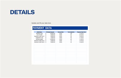 Business Debt Schedule Template in Excel, Google Sheets - Download | Template.net