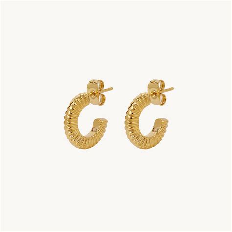 Textured Edge Mini Hoop Earrings – PALMONAS