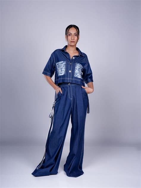 DARK BLUE DENIM CO-ORD SET | DIKSHA KHANNA