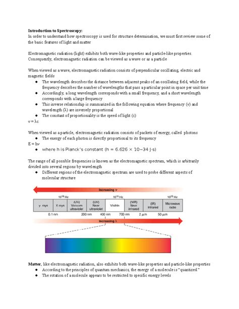 Chapter 14 Introduction to Spectroscopy - Introduction to Spectroscopy ... - introduction to spectroscopy