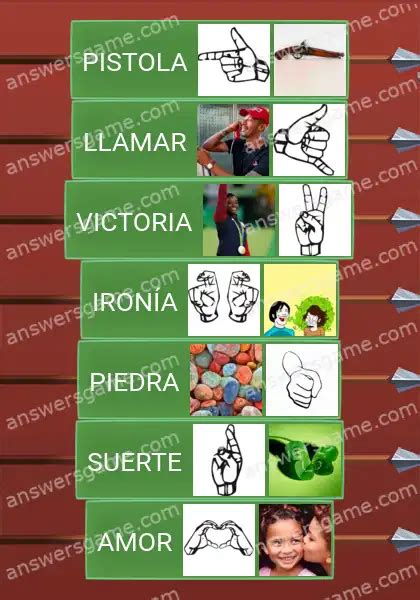 El lenguaje de los gestos Word Logic Castillo 2 respuestas