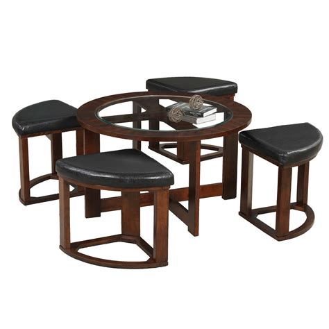 Landaverde Coffee Table With Nested Stools at Tracy Macias blog