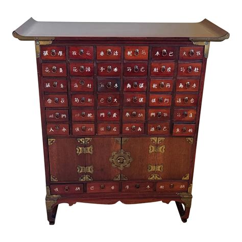 1970s Vintage Korean Apothecary Cabinet by Furniture Classics Ltd ...