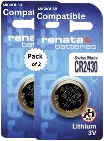 MICROUSB Compatible with Renata Original 100% Cell CR 2430 Lithium Coin ...