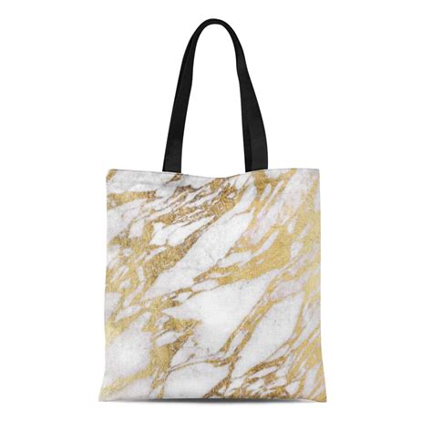 ASHLEIGH Canvas Tote Bag Stone Chic Elegant White and Gold Marble ...