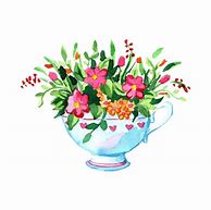 Image result for Watercolor Teacup with Flowers