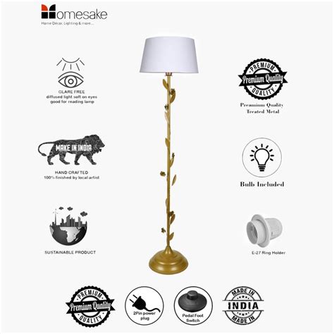 Buy HOMESAKE Metal Floor Lamp from Homesake at just INR 4398.0
