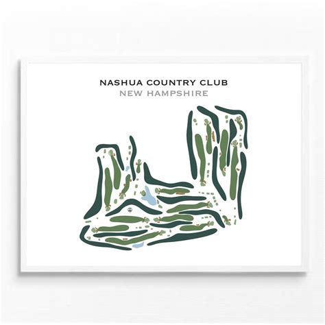 Nashua Country Club, NH Golf Course Map Canvas, Golf Map Wall Art, Golf ...