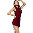 Buy GLARE & BLAIR Solid Women Round Neck Backless Long Sleeve Bodycon ...