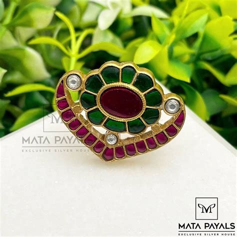Alluring Ardha Chandra Floral Finger Ring – matapayals