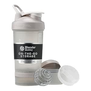 BlenderBottle Shaker Bottle with Pill Organizer and Storage for Protein ...