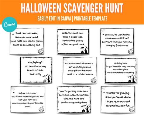 Scavenger Hunt Clues Printable - Educational Printable Worksheets