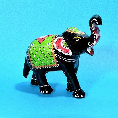DreamKraft Paper Mache Elephant Showpiece for Inhance Home Decor (Green ...