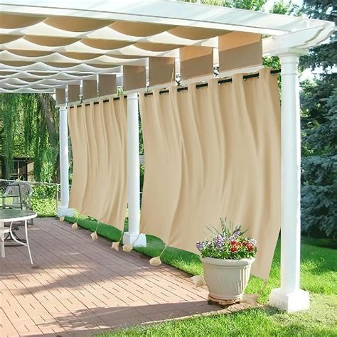 Amazon.com: RYB HOME Extra Wide Outdoor Curtains Windproof, Blackout ...