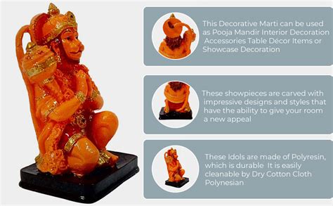 Buy Awesome Craft Hanuman ji Murti for Home Puja Resin Lord Hanuman ...