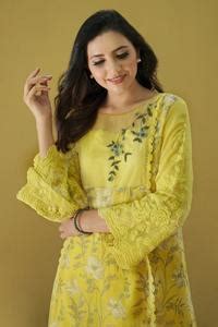 Buy Yellow Cotton, Organza, Chanderi Floral Print, Flower Vintage Kurta ...
