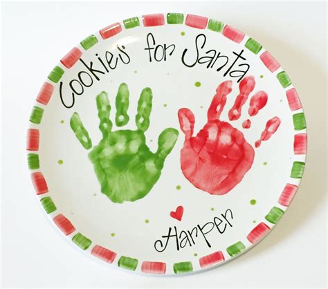 Cookies for Santa handprint plate. :: Brush Strokes Pottery : Austin ...