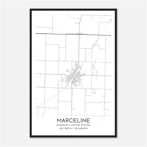 Marceline Missouri Map Poster, Modern Home Decor Wall Art Print ...