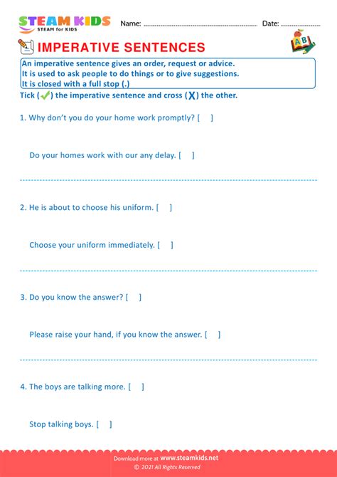 Image result for Imperative Sentences Exercises