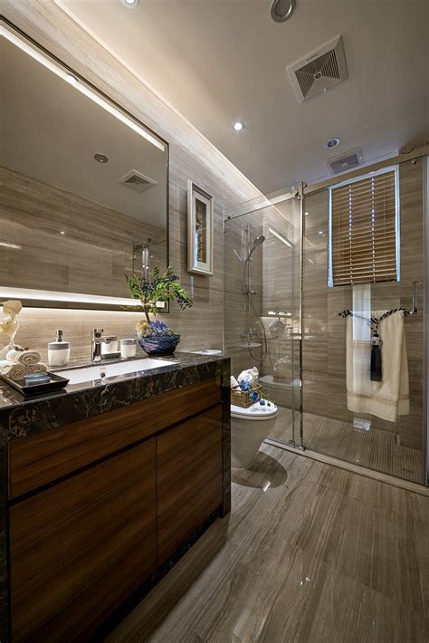 新中式家装卫生间,新中式卫生间柜,新中式卫生间瓷砖_大山谷图库