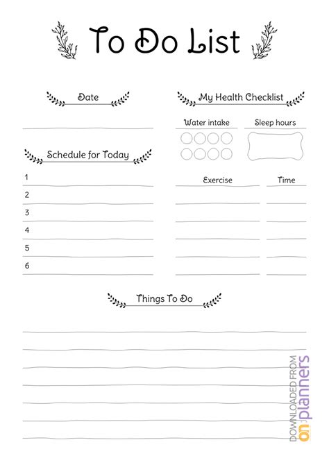 floral to do list printable template paper trail design - free ...