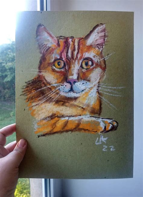 Brown tabby cat Drawing by Lada Kholosho | Saatchi Art