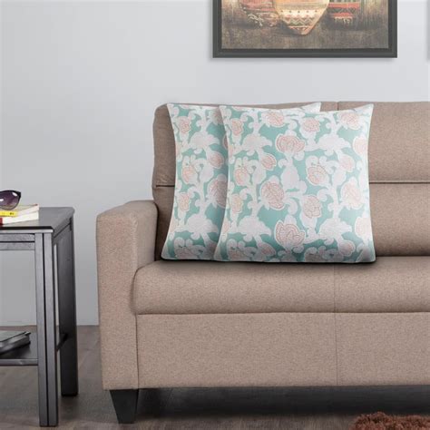 Buy My Bedding Erie Jacquard Blue Cushion Cover- Set of 2- 40 x 40 cm ...