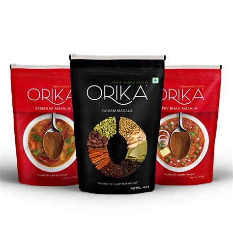 Orika Sambhar Masala, Pav Bhaji Masala & Garam Masala (Combo of 3, 100 ...