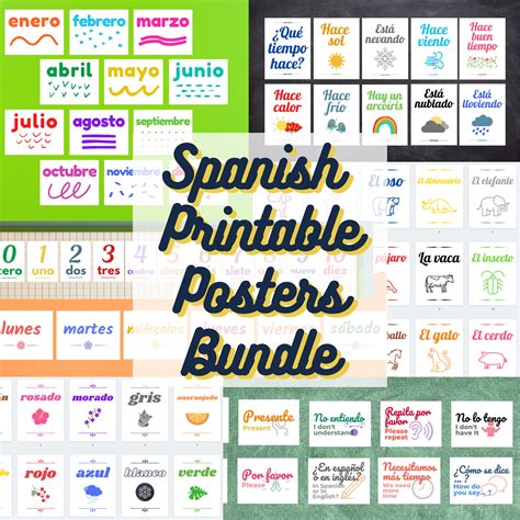 Spanish Printable Poster Set Classroom Bundle: Includes Classroom ...