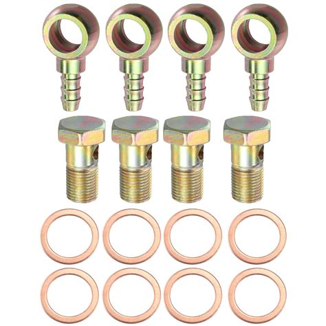 X AUTOHAUX 4 Set 16mm Banjo Hose Barb Bolt Fittings Banjo Bolt Washer ...