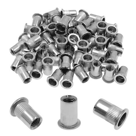 Buy Bonsicoky 60Pcs Metric M8 Rivet Nut Kit 304 Stainless Steel Knurled ...